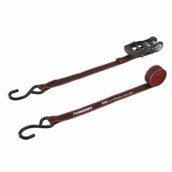 Husky 12 ft. x 1 in. Ratchet Tie-Down Straps with S-Hook (4-Pack) -Biggie Sales blacks husky ratchet straps fh0829 31 1000