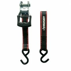 Husky 16 ft. x 1.25 in. Ratchet Tie-Down Straps with S-Hook (2-Pack) -Biggie Sales blacks husky ratchet straps fh0935e c3 1000