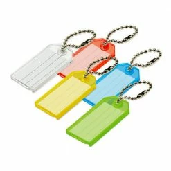 Lucky Line Products Key Tag with Ball Chain in Assorted Colors (Pack of 100)