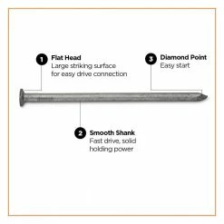 PRO-FIT 10 in. 50 lbs. Hot Dipped Galvanized Common Spike Nail (150-Count) -Biggie Sales metallics pro fit composite fasteners 54272 4f 1000