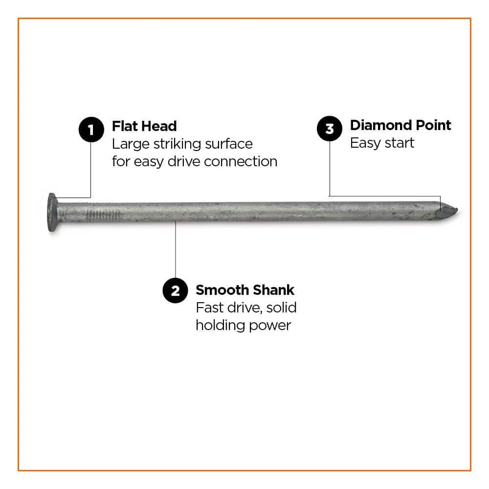 PRO-FIT 12 in. Hot Dipped Galvanized Common Spike Nail 50 lbs. (150-Count) 5 PRO-FIT 12 in. Hot Dipped Galvanized Common Spike Nail 50 lbs. (150-Count) - Image 3