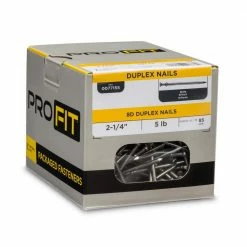 PRO-FIT 2-1/4 in. (8D) Brite Duplex Nails 5 lbs. (425-Count) -Biggie Sales metallics pro fit composite fasteners 77155 1f 1000