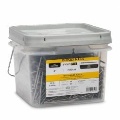 PRO-FIT 3 in. (16D) Brite Duplex Nails 25 lbs. (1150-Count) -Biggie Sales metallics pro fit composite fasteners 77199 1f 1000