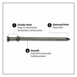 PRO-FIT 3 in. (16D) Brite Duplex Nails 25 lbs. (1150-Count) -Biggie Sales metallics pro fit composite fasteners 77199 4f 1000