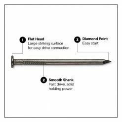 PRO-FIT 1-1/2 in. (4D) Brite Smooth Common Nail 1 lb. (268 ct) 10 PRO-FIT 1-1/2 in. (4D) Brite Smooth Common Nail 1 lb. (268 ct) -Biggie Sales pro fit common nails 53098 4f 1000