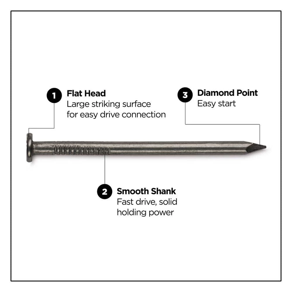 PRO-FIT 1-1/2 in. (4D) Brite Smooth Common Nail 1 lb. (268 ct) 5 PRO-FIT 1-1/2 in. (4D) Brite Smooth Common Nail 1 lb. (268 ct) - Image 3