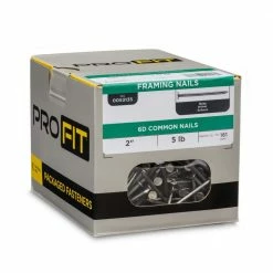 PRO-FIT 2 in. (6D) Brite Smooth Common Nail 5 lbs. (805 ct) -Biggie Sales pro fit common nails 53135 1f 1000