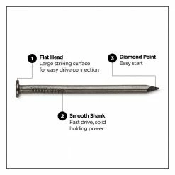 PRO-FIT 2 in. (6D) Brite Smooth Common Nail 5 lbs. (805 ct) -Biggie Sales pro fit common nails 53135 4f 1000