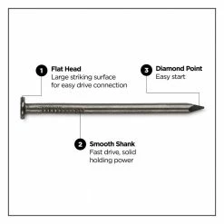 PRO-FIT 2-1/2 in. (8D) Brite Smooth Common Nail 5 lbs. (500-Count) -Biggie Sales pro fit common nails 53155 4f 1000