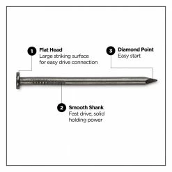 PRO-FIT 2-1/2 in. (8D) Brite Smooth Common Nail 25 lbs. (2500-Count) -Biggie Sales pro fit common nails 53159 4f 1000