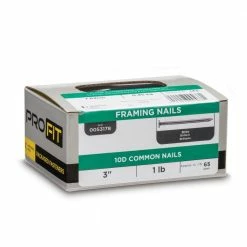 PRO-FIT 3 in. (10D) Brite Smooth Common Nail 1 lb. (65-Count) 11 PRO-FIT 3 in. (10D) Brite Smooth Common Nail 1 lb. (65-Count) -Biggie Sales pro fit common nails 53178 1f 1000
