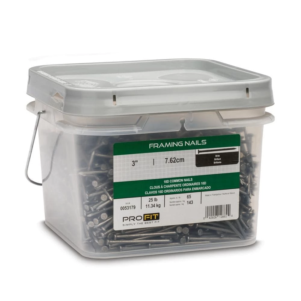 PRO-FIT 3 in. (10D) Brite Smooth Common Nail 25 lbs. (1625-Count) 6 PRO-FIT 3 in. (10D) Brite Smooth Common Nail 25 lbs. (1625-Count) - Image 4