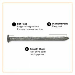 PRO-FIT 1-1/2 in. (4D) Hot Dipped Galvanized Smooth Common Nail 1 lb. (348-Count) 10 PRO-FIT 1-1/2 in. (4D) Hot Dipped Galvanized Smooth Common Nail 1 lb. (348-Count) -Biggie Sales pro fit common nails 54098 4f 1000