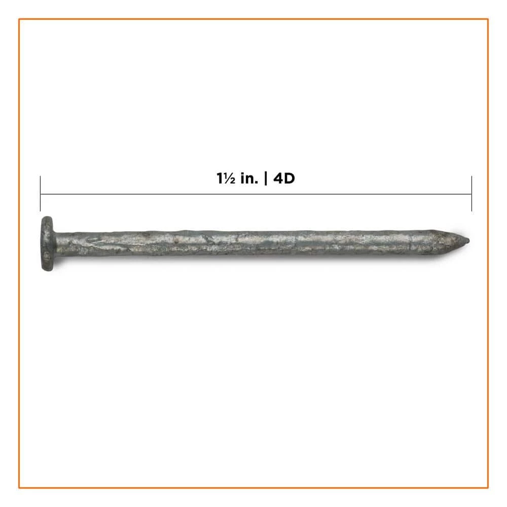 PRO-FIT 1-1/2 in. (4D) Hot Dipped Galvanized Smooth Common Nail 1 lb. (348-Count) 4 PRO-FIT 1-1/2 in. (4D) Hot Dipped Galvanized Smooth Common Nail 1 lb. (348-Count) - Image 2