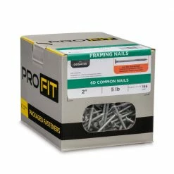 PRO-FIT 2 in. (6D) Hot Dipped Galvanized Smooth Common Nail 5 lbs. (830-Count) 11 PRO-FIT 2 in. (6D) Hot Dipped Galvanized Smooth Common Nail 5 lbs. (830-Count) -Biggie Sales pro fit common nails 54135 1f 1000