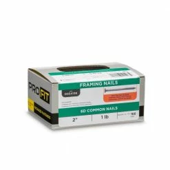 PRO-FIT 2 in. (6D) Hot Dipped Galvanized Smooth Common Nail 1 lb. (166-Count) -Biggie Sales pro fit common nails 54138 1f 1000