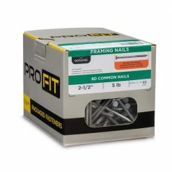 PRO-FIT 2-1/2 in. (8D) Hot Dipped Galvanized Smooth Common Nail 5 lbs. (465-Count) -Biggie Sales pro fit common nails 54155 1f 1000