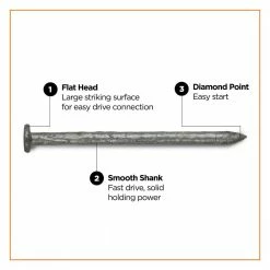 PRO-FIT 2-1/2 in. (8D) Hot Dipped Galvanized Smooth Common Nail 5 lbs. (465-Count) -Biggie Sales pro fit common nails 54155 4f 1000
