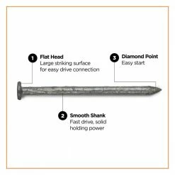 PRO-FIT 3 in. (10D) Hot Dipped Galvanized Smooth Common Nail 5 lbs. (315-Count) -Biggie Sales pro fit common nails 54175 4f 1000