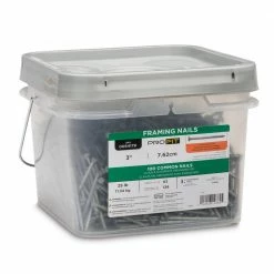 PRO-FIT 3 in. Hot Dipped Galvanized Smooth Common Nail 25 lbs. (1575-Count) 11 PRO-FIT 3 in. Hot Dipped Galvanized Smooth Common Nail 25 lbs. (1575-Count) -Biggie Sales pro fit common nails 54179 1f 1000