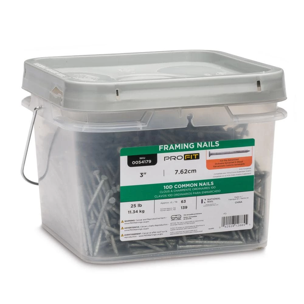 PRO-FIT 3 in. Hot Dipped Galvanized Smooth Common Nail 25 lbs. (1575-Count) 6 PRO-FIT 3 in. Hot Dipped Galvanized Smooth Common Nail 25 lbs. (1575-Count) - Image 4