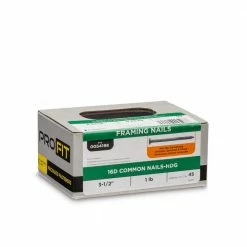 PRO-FIT 3-1/2 in. (16D) Hot Dipped Galvanized Smooth Common Nail 1 lb. (45-Count) -Biggie Sales pro fit common nails 54198 1f 1000