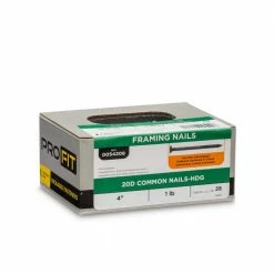 PRO-FIT 4 in. (20D) Hot Dipped Galvanized Smooth Common Nail 1 lb. (28-Count) -Biggie Sales pro fit common nails 54208 1f 1000