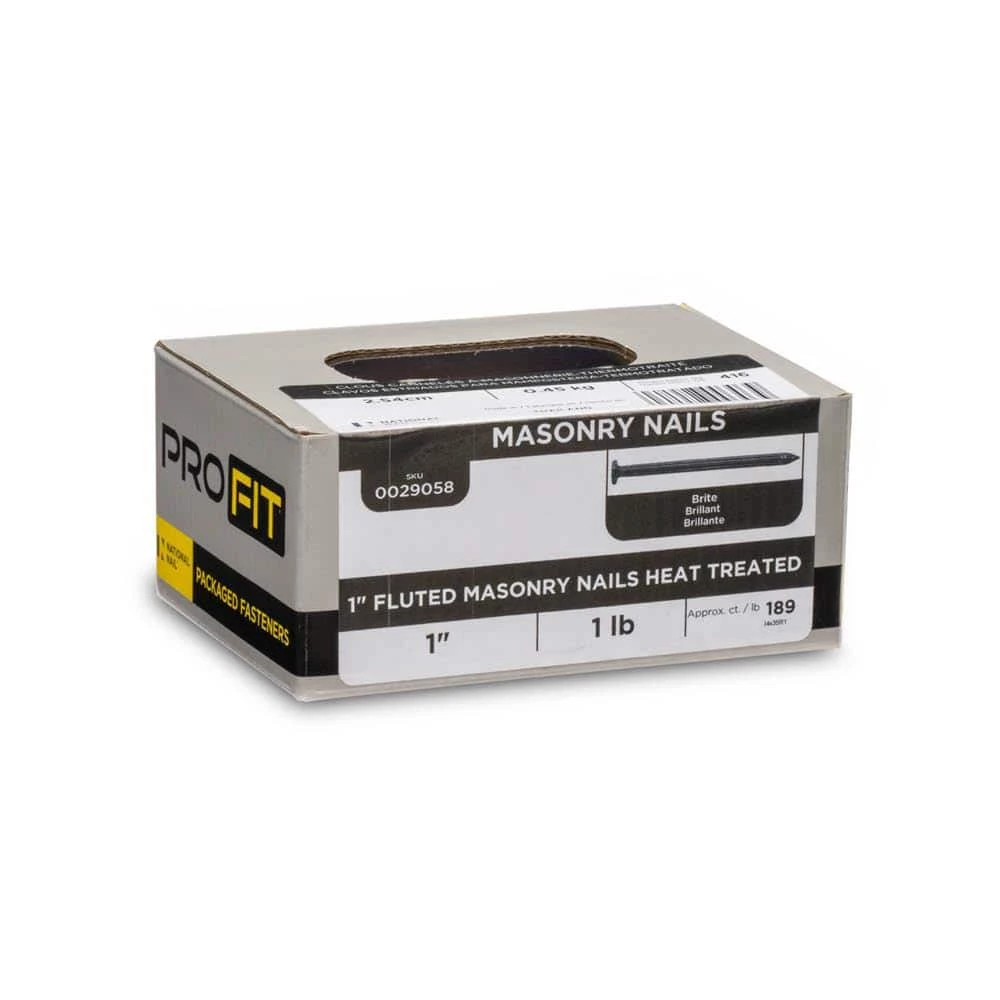 PRO-FIT 1 in. (2D) Brite Fluted Masonry Nail 1 lb. (189-Count) 6 PRO-FIT 1 in. (2D) Brite Fluted Masonry Nail 1 lb. (189-Count) - Image 4