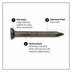 PRO-FIT 1-1/2 in. (4D) Brite Fluted Masonry Nail 1 lb. (131-Count) 10 PRO-FIT 1-1/2 in. (4D) Brite Fluted Masonry Nail 1 lb. (131-Count) -Biggie Sales pro fit framing nails 29098 4f 1000
