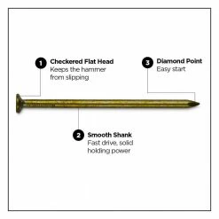 PRO-FIT 2-3/8 in. (8D) Vinyl Coated Sinker 1 lb. (141-Count) 10 PRO-FIT 2-3/8 in. (8D) Vinyl Coated Sinker 1 lb. (141-Count) -Biggie Sales pro fit framing nails 65158 4f 1000