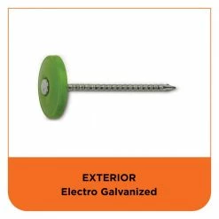 PRO-FIT 1 in. (2D) Electro Galvanized Ring Shank Nail with Plastic Cap (3000-Count) -Biggie Sales pro fit roofing nails 135051 44 1000