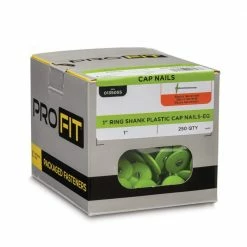 PRO-FIT 1 in. Electro Galvanized Ring Shank Nail with Plastic Cap (250-Count) -Biggie Sales pro fit roofing nails 135055 1f 1000