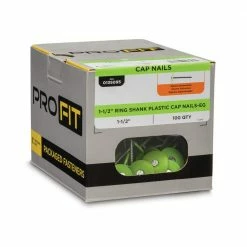 PRO-FIT 1-1/2 in. Electro Galvanized Ring Shank Nail with Plastic Cap (100-Count) -Biggie Sales pro fit roofing nails 135095 1f 1000