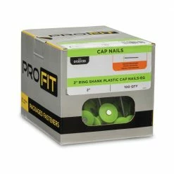 PRO-FIT 2 in. Electro Galvanized Ring Shank Nail with Plastic Cap (100-Count) -Biggie Sales pro fit roofing nails 135135 1f 1000