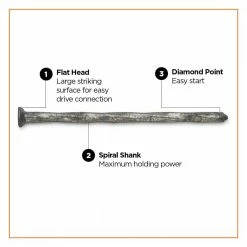 PRO-FIT 2-1/2 in. (8D) Hot Dipped Galvanized Spiral Siding Nail 1 lb. (145-Count) -Biggie Sales pro fit siding nails 4158 4f 1000