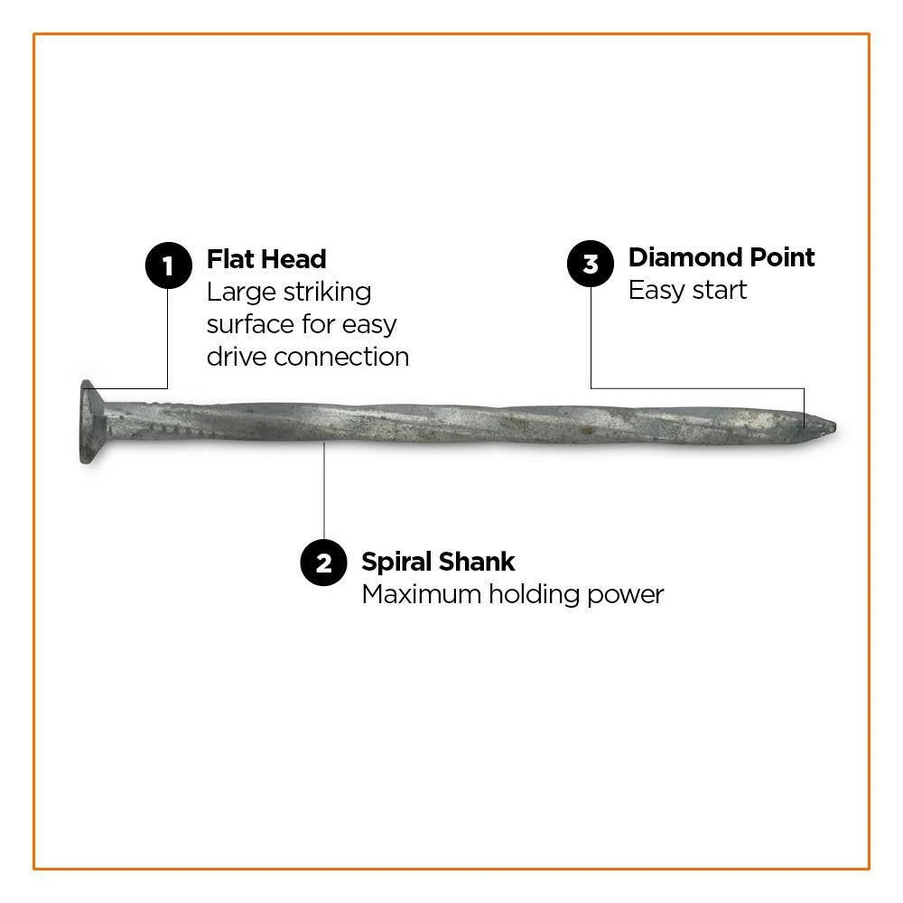 PRO-FIT 2-1/2 in. (8D) Hot Dipped Galvanized Spiral Deck Nail 5 lbs. (650-Count) 5 PRO-FIT 2-1/2 in. (8D) Hot Dipped Galvanized Spiral Deck Nail 5 lbs. (650-Count) - Image 3