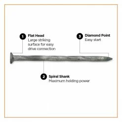 PRO-FIT 3-1/2 in. (16D) Hot Dipped Galvanized Spiral Deck Nail 5 lbs. (295-Count) -Biggie Sales pro fit specialty nails 10195 4f 1000