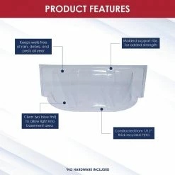 SHAPE PRODUCTS 39 in. W x 13 in. D x 15 in. H Economy Straight Bubble Window Well Cover -Biggie Sales shape products window wells accessories 3913ebt 1f 1000