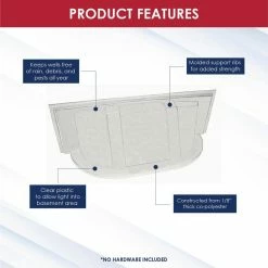 SHAPE PRODUCTS 39 in. W x 13 in. D x 15 in. H Premium Straight Bubble Window Well Cover -Biggie Sales shape products window wells accessories 3913ewb 4f 1000