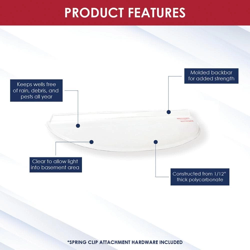 SHAPE PRODUCTS 40 in. W x 20 in. D x 2-1/2 in. H Premium Round Flat Window Well Cover 5 SHAPE PRODUCTS 40 in. W x 20 in. D x 2-1/2 in. H Premium Round Flat Window Well Cover - Image 3