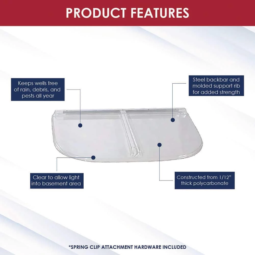 SHAPE PRODUCTS 42 in. W x 25 in. D x 2-1/2 in. H Premium Heavy-Arched Flat Window Well Cover 6 SHAPE PRODUCTS 42 in. W x 25 in. D x 2-1/2 in. H Premium Heavy-Arched Flat Window Well Cover - Image 4