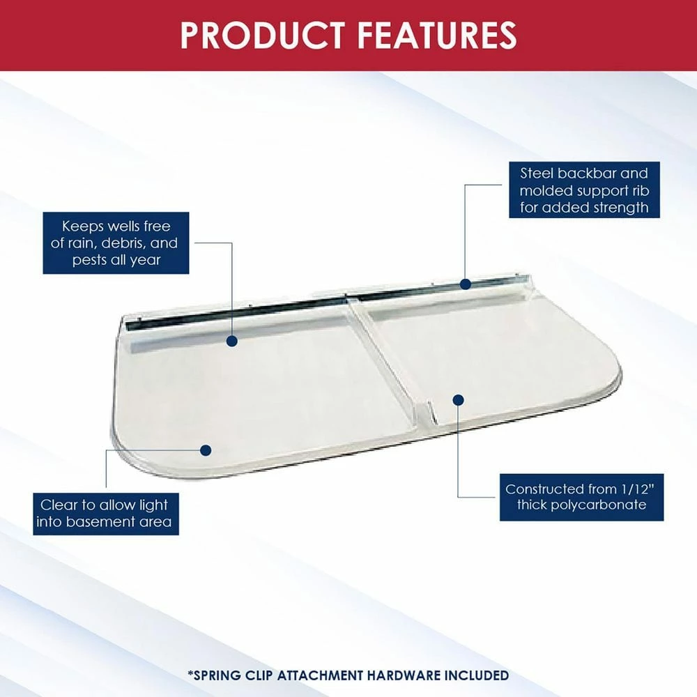 SHAPE PRODUCTS 57 in. W x 26 in. D x 2-1/2 in. H Premium Square Flat Window Well Cover 6 SHAPE PRODUCTS 57 in. W x 26 in. D x 2-1/2 in. H Premium Square Flat Window Well Cover - Image 4