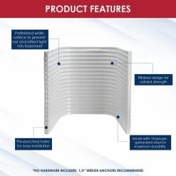 SHAPE PRODUCTS 50 in. W x 36 in. D x 72 in. H White Steel Egress Window Well -Biggie Sales shape products window wells accessories spe5036 72 4f 1000