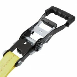 Husky 27 ft. x 2 in. Heavy-Duty Ratchet Tie-Down Strap with J Hook -Biggie Sales yellows golds husky ratchet straps fh0843 1d 1000