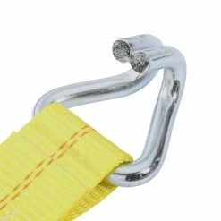 Husky 27 ft. x 2 in. Heavy-Duty Ratchet Tie-Down Strap with J Hook -Biggie Sales yellows golds husky ratchet straps fh0843 66 1000