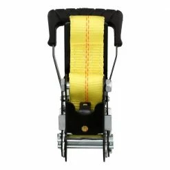 Husky 2 in. x 27 ft. Heavy-Duty Ratchet Tie-Down Strap with Flat Hooks -Biggie Sales yellows golds husky ratchet straps fh0850 1d 1000